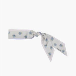 Valentino Flower Printed Skinny Twilly Scarf